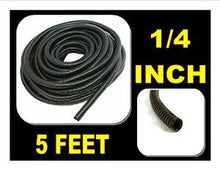 Charger l&#39;image dans la galerie, 5 FT 1/4&quot; INCH Split Loom Tubing Wire Conduit Hose Cover Auto Home Marine Black Marine Black