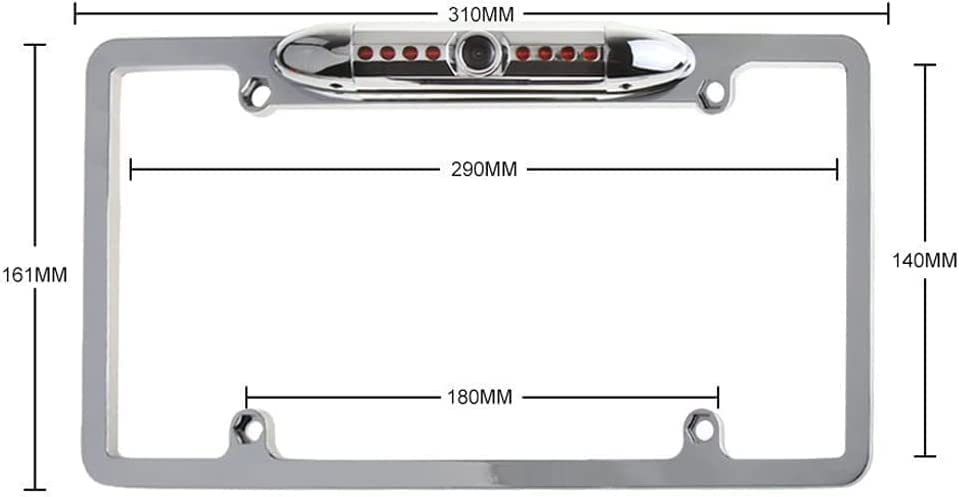 CAM120 Backup Camera Frame License Plate HD Night Vision Rear View 170° Angle Waterproof Compatible with Clarion, Dual, BOSS, Jensen, Stinger, Pioneer, SoundStream, Sony, Kenwood, JVC, Rockford Fosgate,