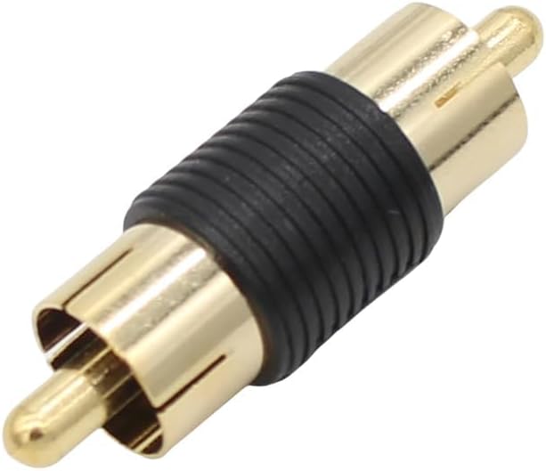 10 Pack Male to Male Gold RCA cable cord Coupler Joiner barrel Connectors