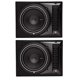 Rockford Fosgate 500W Punch Single P1 10 Inch Loaded Subwoofer Enclosure(2 Pack)