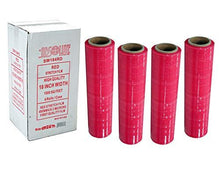 Charger l&#39;image dans la galerie, Absolute SW184RD 4 Rolls Red Hand Stretch Plastic Film Pallet Shrink Wrap 18&quot; x 1500 SQ FT 80 Gauge