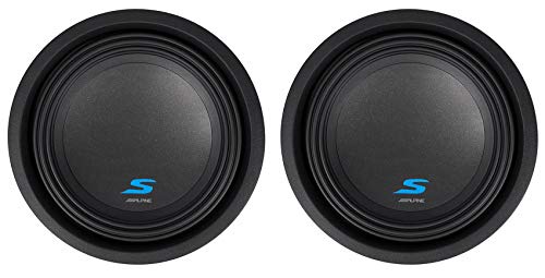 2 ALPINE S-W10D2 10" 1800 Watt Car Audio Subwoofers DVC Dual 2-Ohm Subs