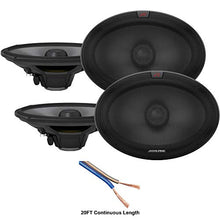 Load image into Gallery viewer, Alpine R-S69.2 Car Audio Type R Series 6x9 600 Watt Speakers - 2 Pair with 20&#39; Wire Package