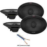 Alpine R-S69.2 Car Audio Type R Series 6x9 600 Watt Speakers - 2 Pair with 20' Wire Package