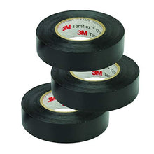 Charger l&#39;image dans la galerie, 3M Temflex Vinyl Electrical Tape, 1700, 3/4 in x 60 ft, Black 1.5core, 3 Count