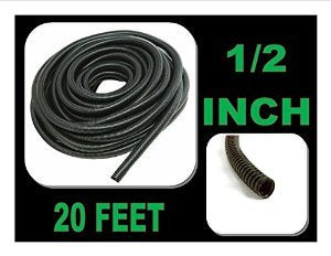 American Terminal 20 FT 1/2" INCH Split Loom Tubing Wire Conduit Hose Cover Auto Home Marine Black