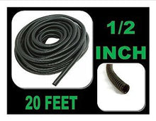 Load image into Gallery viewer, American Terminal 20 FT 1/2&quot; INCH Split Loom Tubing Wire Conduit Hose Cover Auto Home Marine Black
