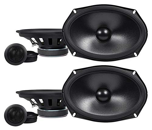 2 Pairs ALPINE S-S69C 260w 6x9" Car Audio Component Speakers with Tweeters