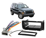 Absolute USA ABS99-6505 Fits Jeep Liberty 2002-2007 Single DIN Stereo Harness Radio Install Dash Kit Package