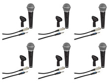 Load image into Gallery viewer, (6) Samson R21S Dynamic Handheld Microphones+Mic Clips+Cables+3.5mm adapters