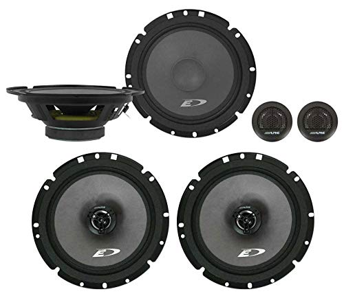Alpine SXE-1751S 6.5" 280w Component + SXE1726S 6.5" 220W Car Audio Coaxial Speakers