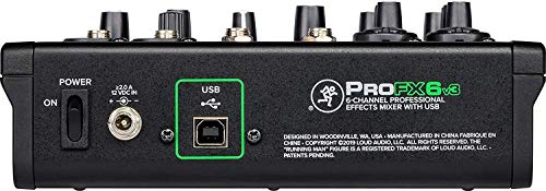 Mackie ProFX6v3 6-Channel Mixer with USB and Effects + Pair of XLR Cable + Magnet Phone Holder Bundle