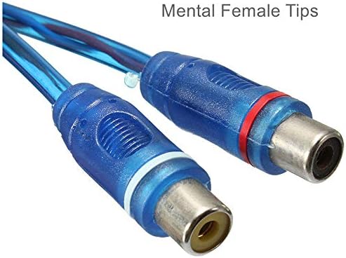 2 Absolute ABC-2F1M BLUE Y-Adapter 2F-1M RCA Interconnect Audio Cable