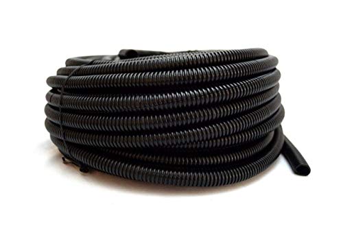 20 Ft 1/4" Split Wire Loom Conduit Polyethylene Tubing Black Color Sleeve Tube