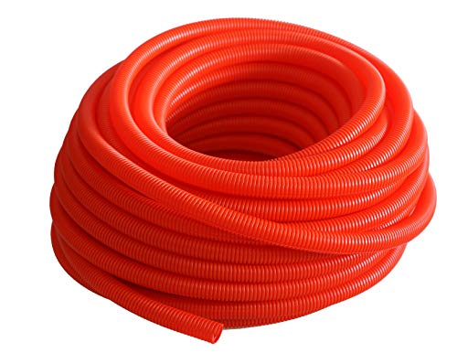 Absolute SLT14RD 1/4-Inch x 100' Red Split Wire Loom Conduit Corrugated Plastic Tubing Sleeve for Various Automotive, Home, Marine, Industrial Wiring Applications, Etc.