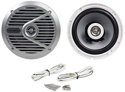 (4) Alpine SPS-M601 Pair 6.5" 2-Way Marine/Boat Coaxial Speakers