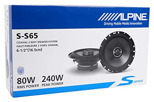 Alpine S2-S65  6.5" Type S Series 2-Way Coaxial Car Speakers Fits 1998-2013 Harley Davidson Alpine S Factory Speaker Replacement Kit