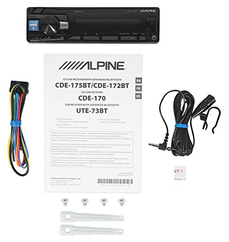 Alpine  UTE-73BT Bluetooth Stereo Receiver + 99-7308 & 70-7300 Fit 2002-05 Hyundai Accent