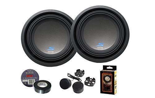 2 Alpine S-W10D4 S-Series 10" Dual 4-Ohm Subwoofers Bundle