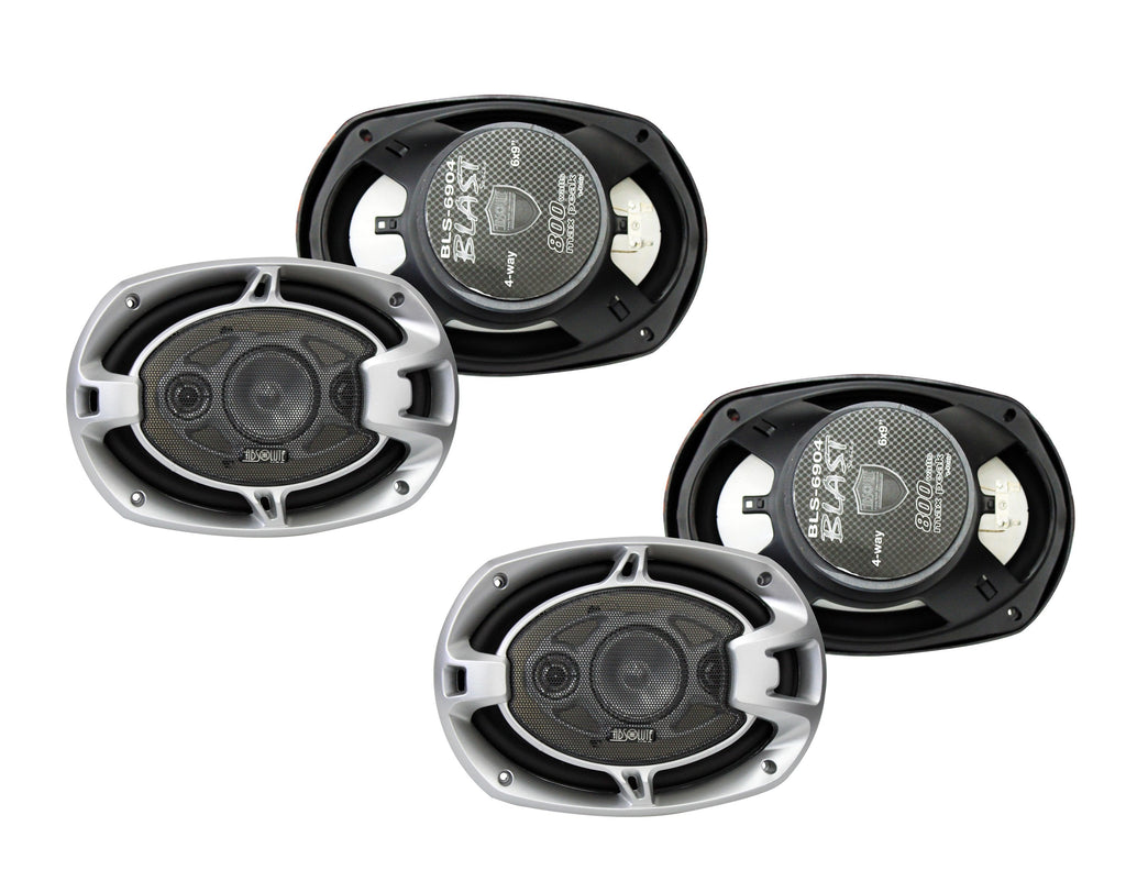 2 Pair Absolute BLS-6904 6 x 9" Blast Series 4 Way Car Speakers 800 Watts Max