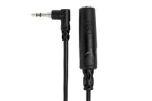 Charger l&#39;image dans la galerie, Hosa MHE-100.5 Headphone Adaptor, 1/4 in TRS to Right-angle 3.5 mm - 6 In