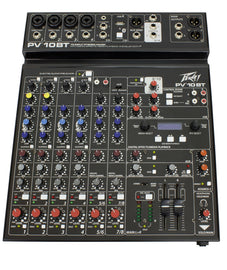 Peavey PV 10BT PV10BT Pro Audio Mixer With 4 Mic In, Bluetooth, USB, Compressor