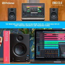Load image into Gallery viewer, PreSonus Eris E3.5 3.5&quot; Professional Multimedia Reference Monitors with Basic Accessory Bundle