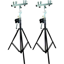 Load image into Gallery viewer, (2) MR TRUSS ST200 &amp; SBC250 Pro Lighting 12 Foot Crank Light Stand &amp; Square Truss T-Bar