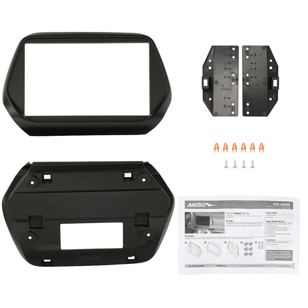 Metra 108-GM3B Double-DIN Car Stereo Dash Kit - Compatible Fits for Chevrolet Camaro 2016-2020