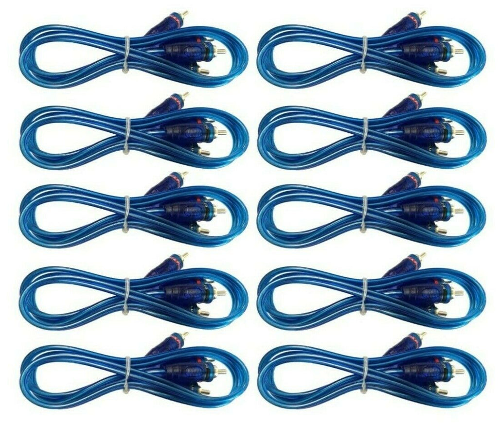 10 Absolute 12' RCA Stereo Plug Cable 2 Male to 2 Male Car Stereo Marine Home Au