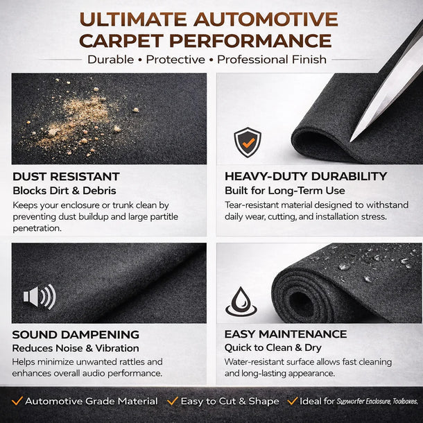 Black Color Upholstery Durable Un-Backed Automotive Carpet 48" Wide By 7Yard