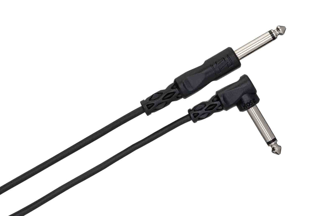 Hosa CPP-103R, 1/4" TS to Right-angle 1/4" TS Unbalanced Interconnect Cable - 3 Feet