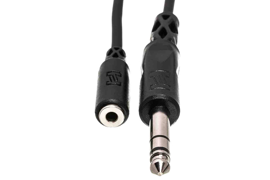 Hosa MHE-325 Headphone Adaptor Cable 3.5 mm TRS to 1/4 in TRS - 25 Feet