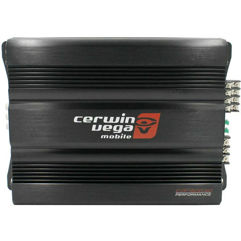 Cerwin Vega CVP1600.4D 1600W Amp + 2 Pair XED62 6.5" 600W Speakers + 4-CH Amp Kit