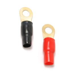 MR DJ DGRT0010 1/0 Gauge Crimp Ring Terminals Connectors 10-Pack (Red, Black)