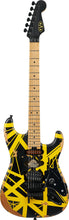 Load image into Gallery viewer, EVH 5107900528 Striped Series Frankenstein Frankie, Maple Fingerboard - Black with Yellow Stripes, Aged