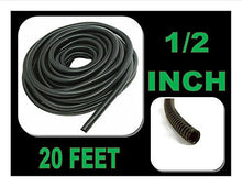 Charger l&#39;image dans la galerie, 20 FT 1/2 INCH Split Loom Tubing Wire Conduit Hose Cover Auto Home Marine Black