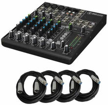 Charger l&#39;image dans la galerie, Mackie 802VLZ4, 8-channel Ultra Compact Mixer with High-Quality Onyx Preamps &amp; 4 MR DJ 20 Feet XLR Cables Bundle