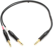 Load image into Gallery viewer, Mogami GOLD INSERT TS-02 Gold Insert TS Cable - 1/4-inch TRS Male to Dual 1/4-inch TS Male - 2 foot