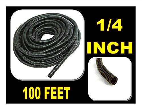 American Terminal 100 FT 1/4" INCH Split Loom Tubing Wire Conduit Hose Cover Auto Home Marine BlackMarine Black (Original Version)