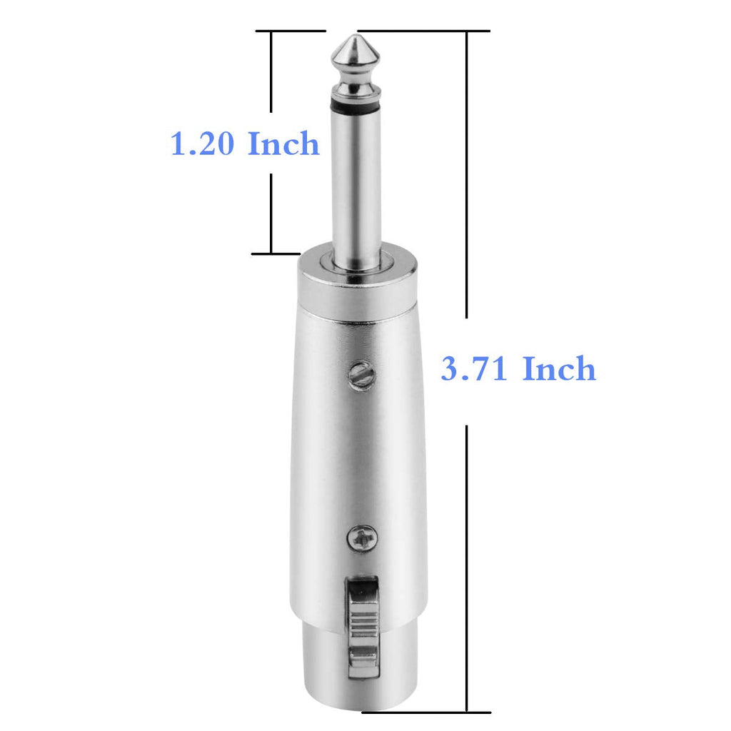 8 MR DJ QTMXLRF1 XLR Female to 1/4" Mono Male Adapter Converter Gender Audio Coupler