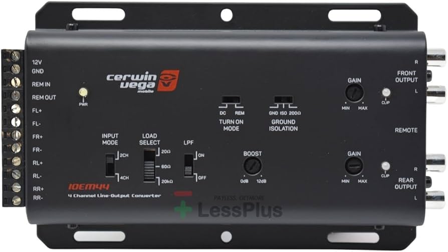 Cerwin Vega IOEM44 4 Channel Line Output Converter, 4-In, 4-Out