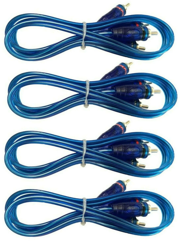 4 MK AUDIO 12' RCA Stereo Plug Cable 2 Male to 2 Male Car Stereo Marine Home Audio ATV