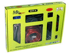 Load image into Gallery viewer, MK Audio KIT4 2000W Car Audio Marine Blue 4 Gauge Pro AMP Amplifier Power Wiring Kit