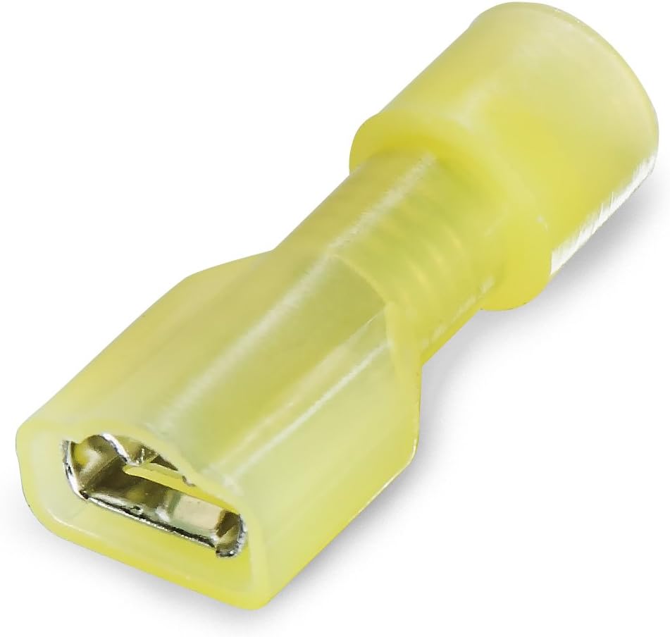 100 12-10 AWG Gauge .250 1/4 Tab Nylon Fully Insulated Female Quick Disconnect