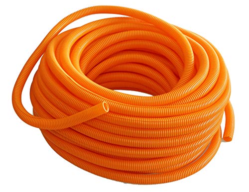 Absolute USA SLT34OR 3/4-Inch x 100-Feet Orange Split Loom Split Wire Loom Polyethylene Conduit Corrugated Plastic Tubing Sleeve