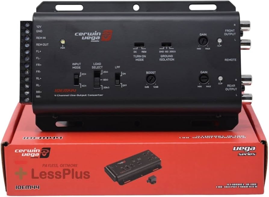Cerwin Vega IOEM44 4 Channel Line Output Converter, 4-In, 4-Out