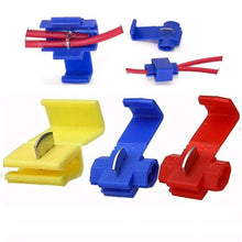 Load image into Gallery viewer, MK Audio 125 Solderless Quick Splice Snap Wire Connector 50 red 22-18 Gauge50 Blue 16 -14 Gauge 25 Yellow 12-10 Gauge