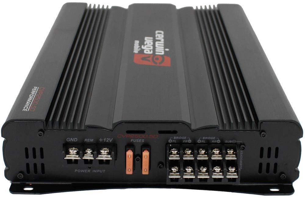 Cerwin Vega CVP2500.5D 2500W 5-Channel Car Audio Amplifier + 4 Gauge Amp Kit