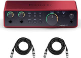 Focusrite Scarlett Solo 4th Gen 2x2 USB Audio Interface With Single Microphone Preamp & 2 XLR Cable